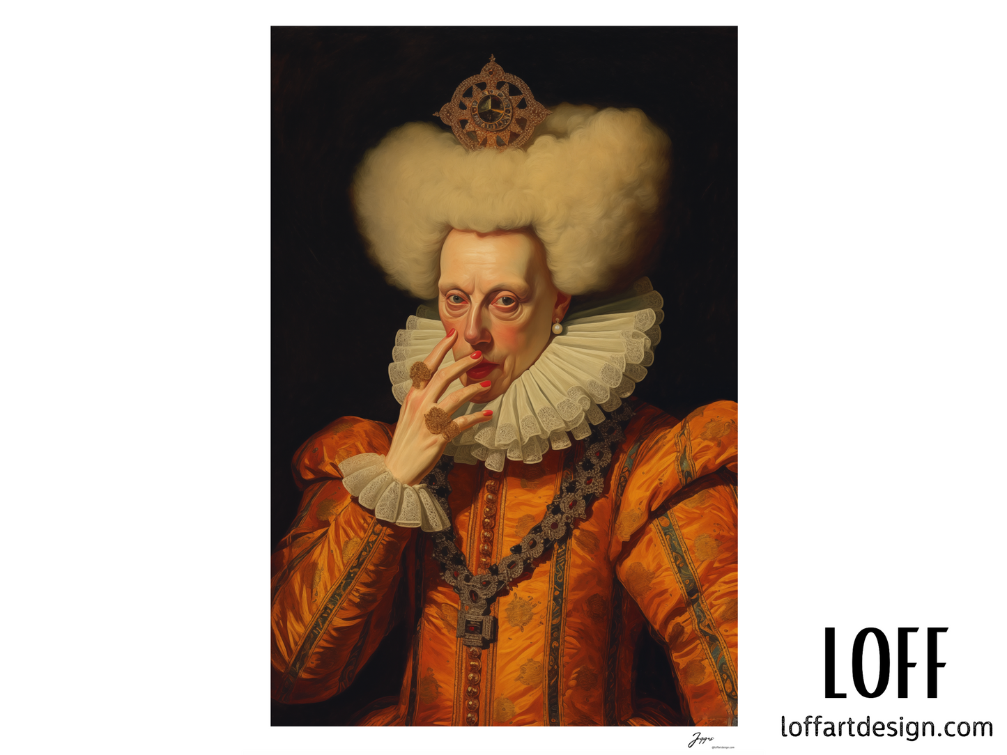 Funny Classical Painting Portrait Prints - Funny Bathroom Wall Art - Vintage Style