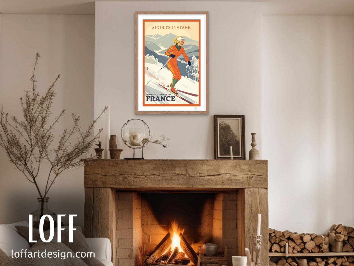 Ski Resort Vintage Illustration,Perfect for Skiing Enthusiasts,Unique Gift for Winter Sports Lovers,Retro Ski Design