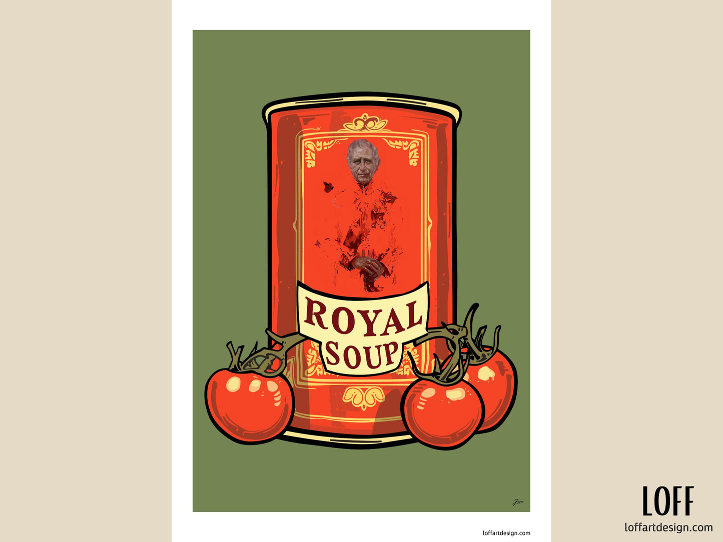 King Charles III oficial portrait parody - Poster - Royal Family art - Funny wall decor