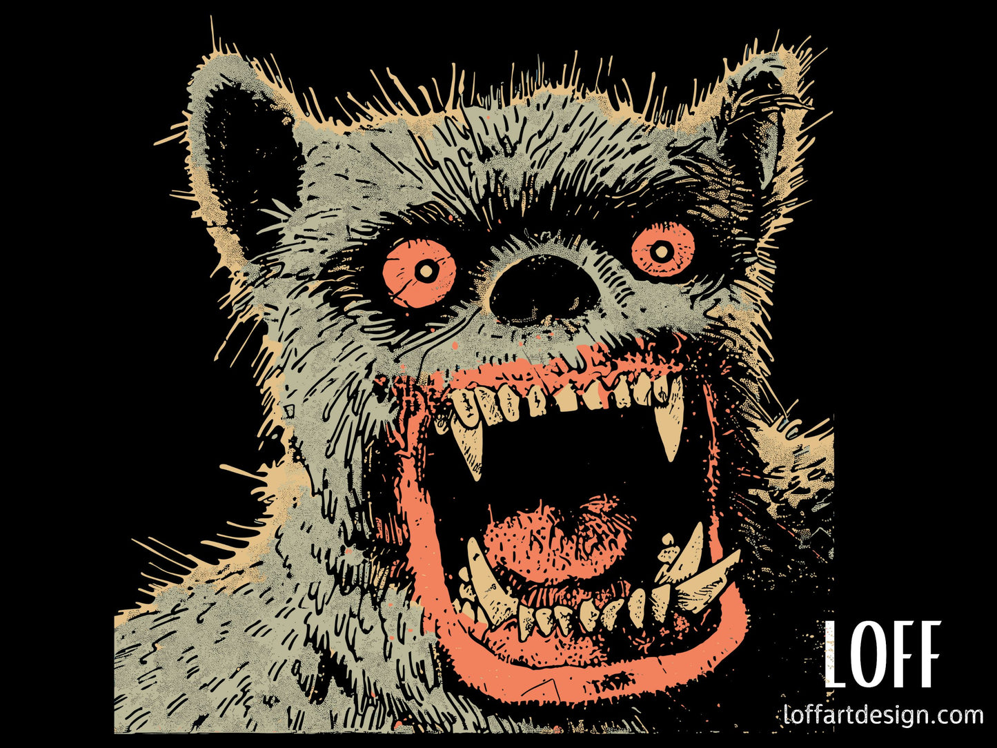Illustration of Oscar the Monster in vibrant colors, printed on a high-quality t-shirt