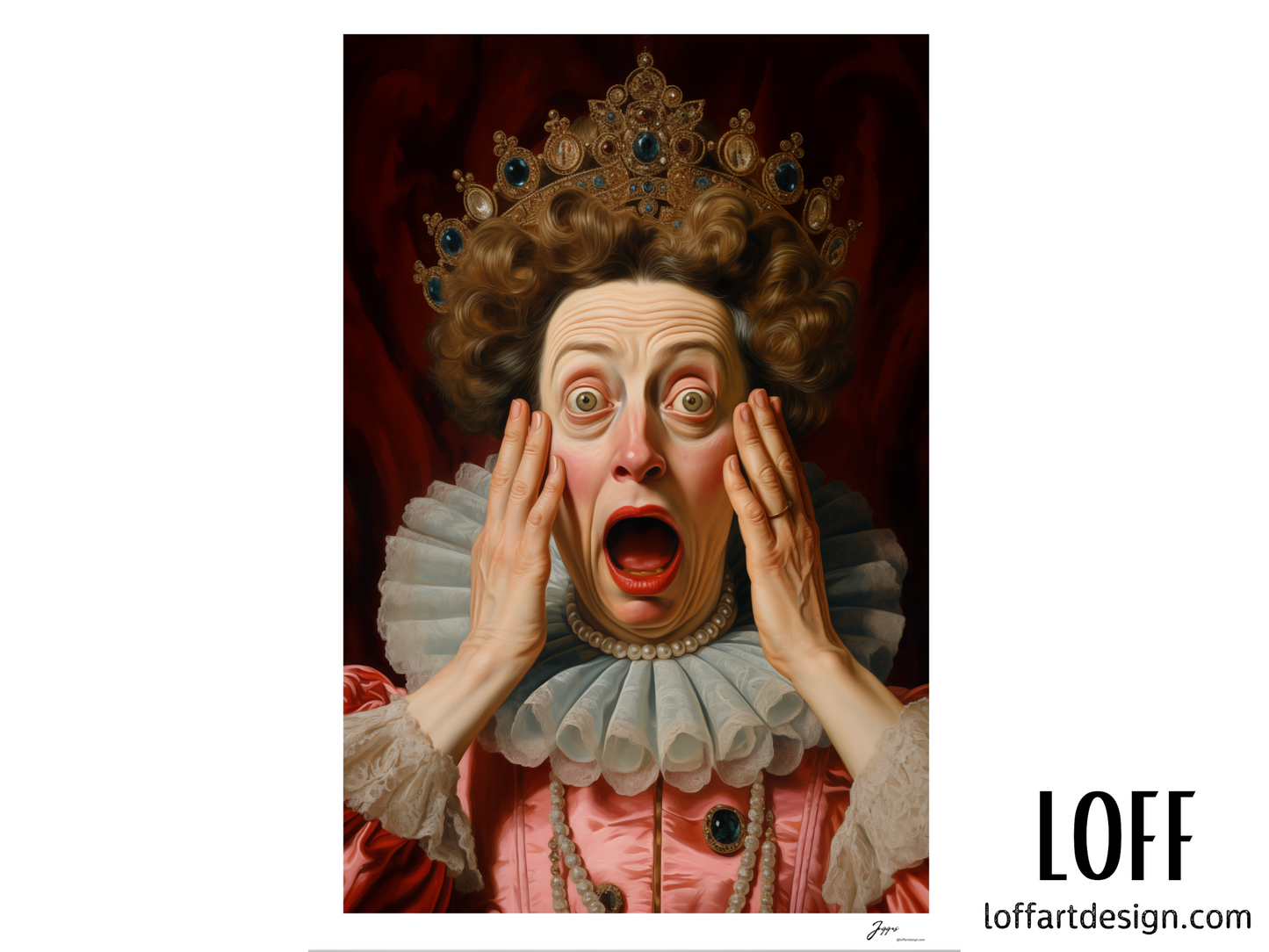 Funny Classical Painting Portrait Prints - Funny Bathroom Wall Art - Vintage Style