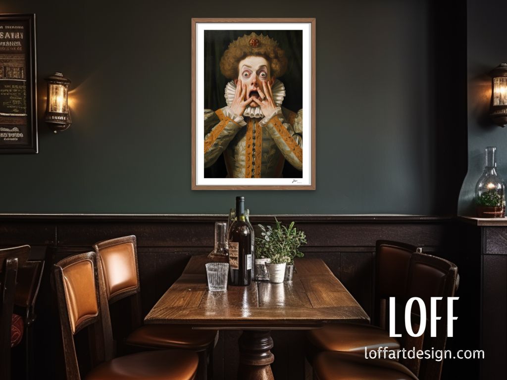 Funny Classical Painting Portrait Prints - Funny Bathroom Wall Art - Vintage Style