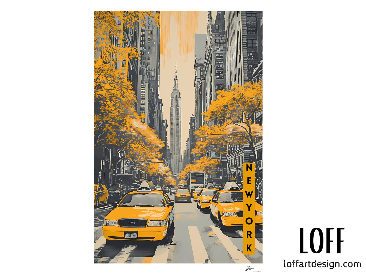 Paint in Yellow - City Vibes - Poster - New York- Wall Art - Travel - Canvas - Wall decor - Gift for travel lovers