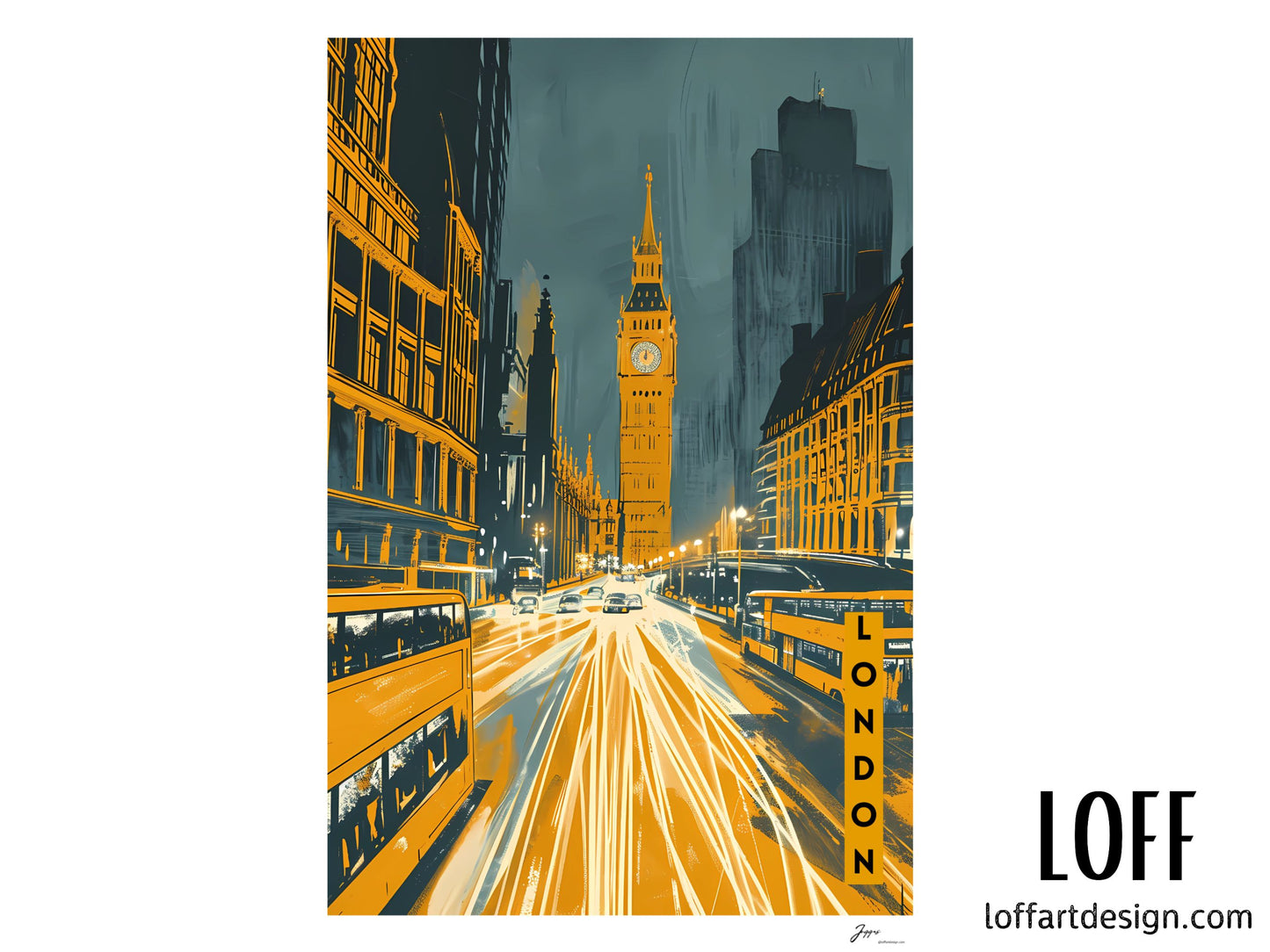 Paint in Yellow - City Vibes - Poster - London- Wall Art - Travel - Canvas - Wall decor - Gift for travel lovers