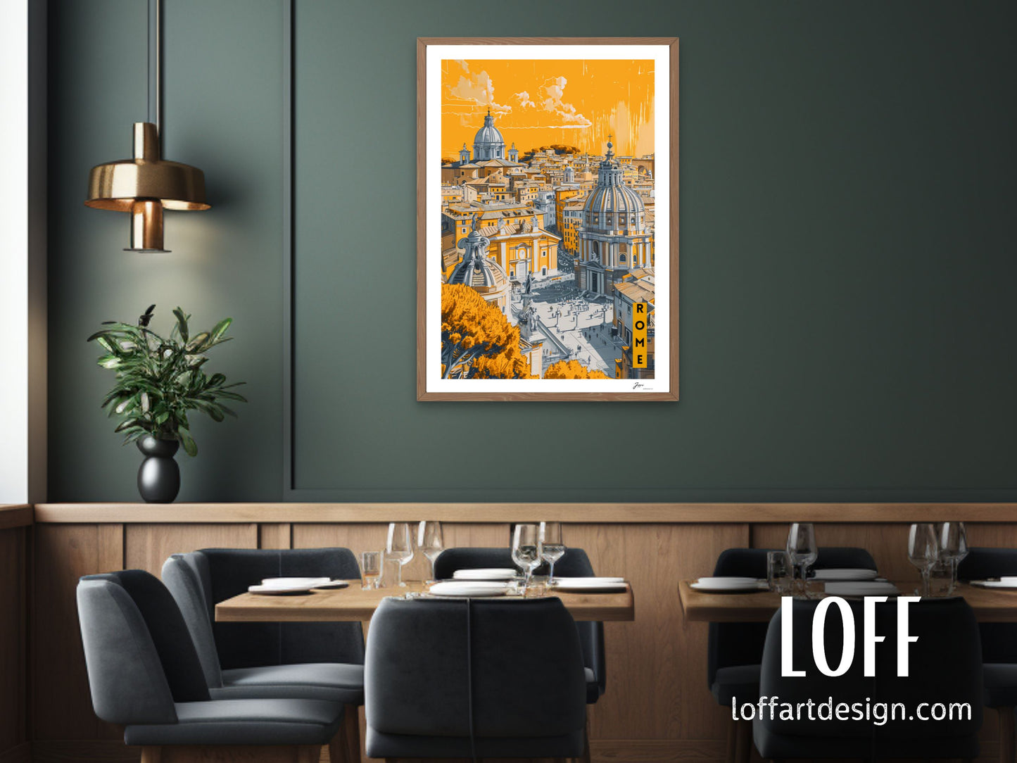 Paint in Yellow - City Vibes - Poster - Rome- Wall Art - Travel - Canvas - Wall decor - Gift for travel lovers