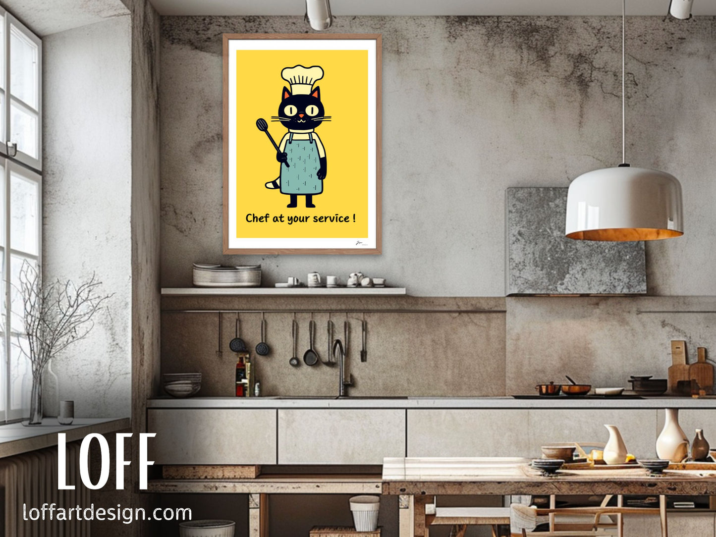 Culinary,Cat,Art,Kitchen Wall Decor,Cooking Print,Foodie Art Print,Restaurant