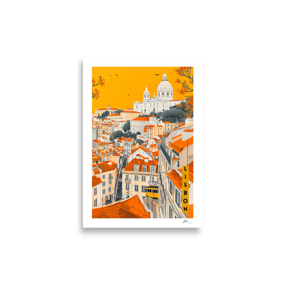 Paint in Yellow - City Vibes - Poster - Lisbon- Wall Art - Travel - Canvas - Wall decor - Gift for travel lovers