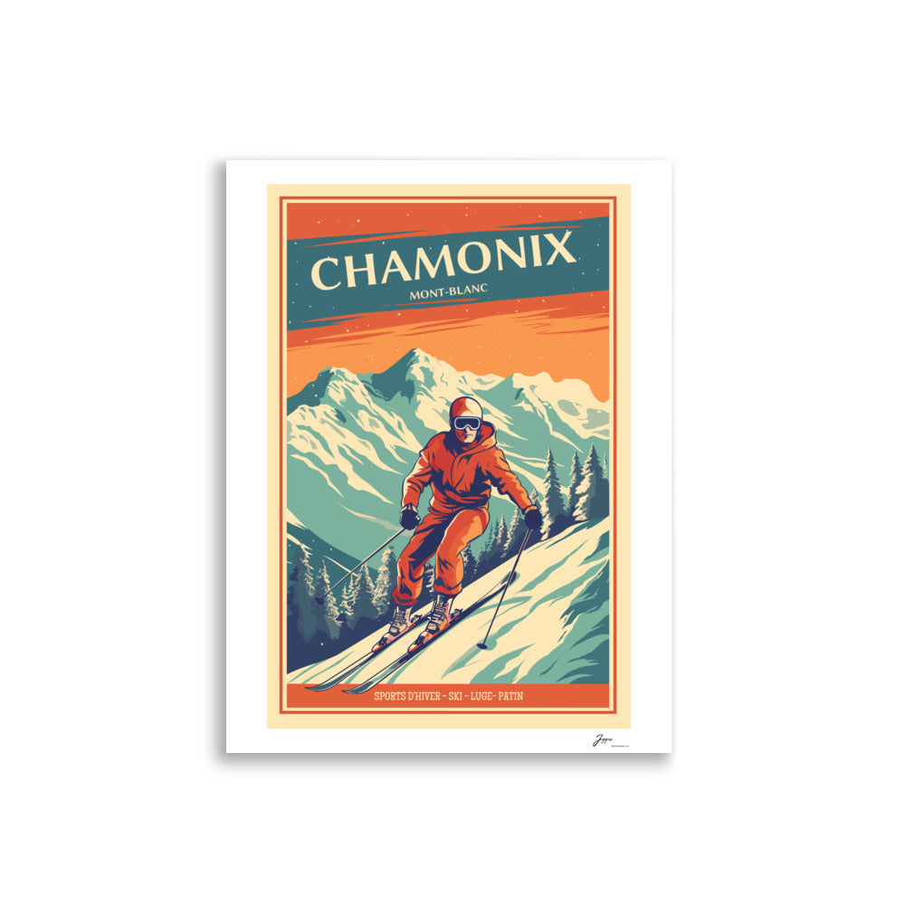 Chamonix - Vintage Ski Poster