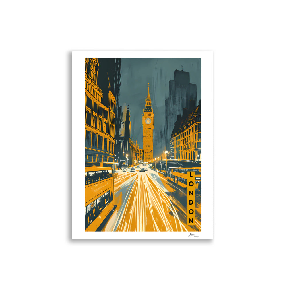 Paint in Yellow - City Vibes - Poster - London- Wall Art - Travel - Canvas - Wall decor - Gift for travel lovers