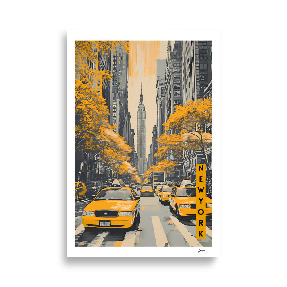 Paint in Yellow - City Vibes - Poster - New York- Wall Art - Travel - Canvas - Wall decor - Gift for travel lovers