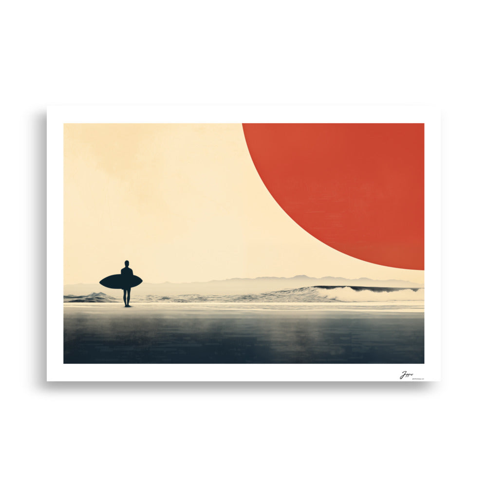 Wave Whispers - Poster - Beach Poster, Surf Art Print, Sunset Wall Art, wallDecor, Ocean Art Print