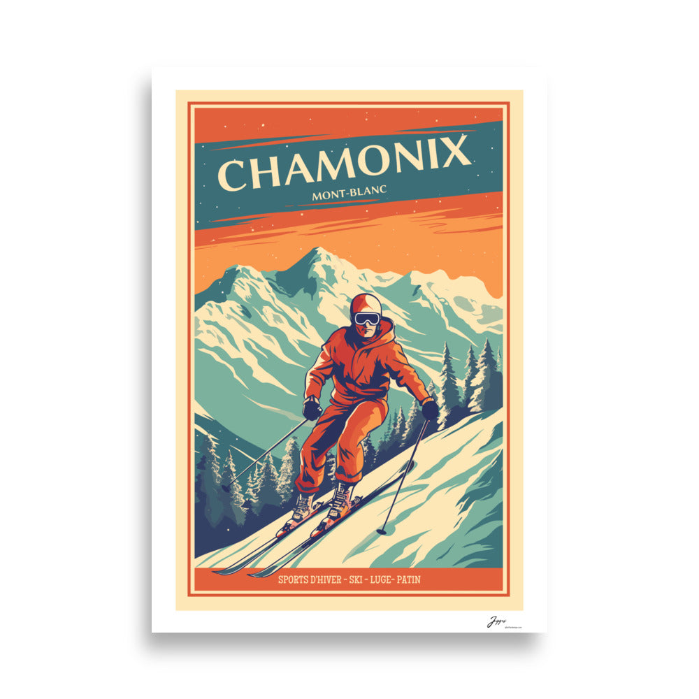 Chamonix - Vintage Ski Poster