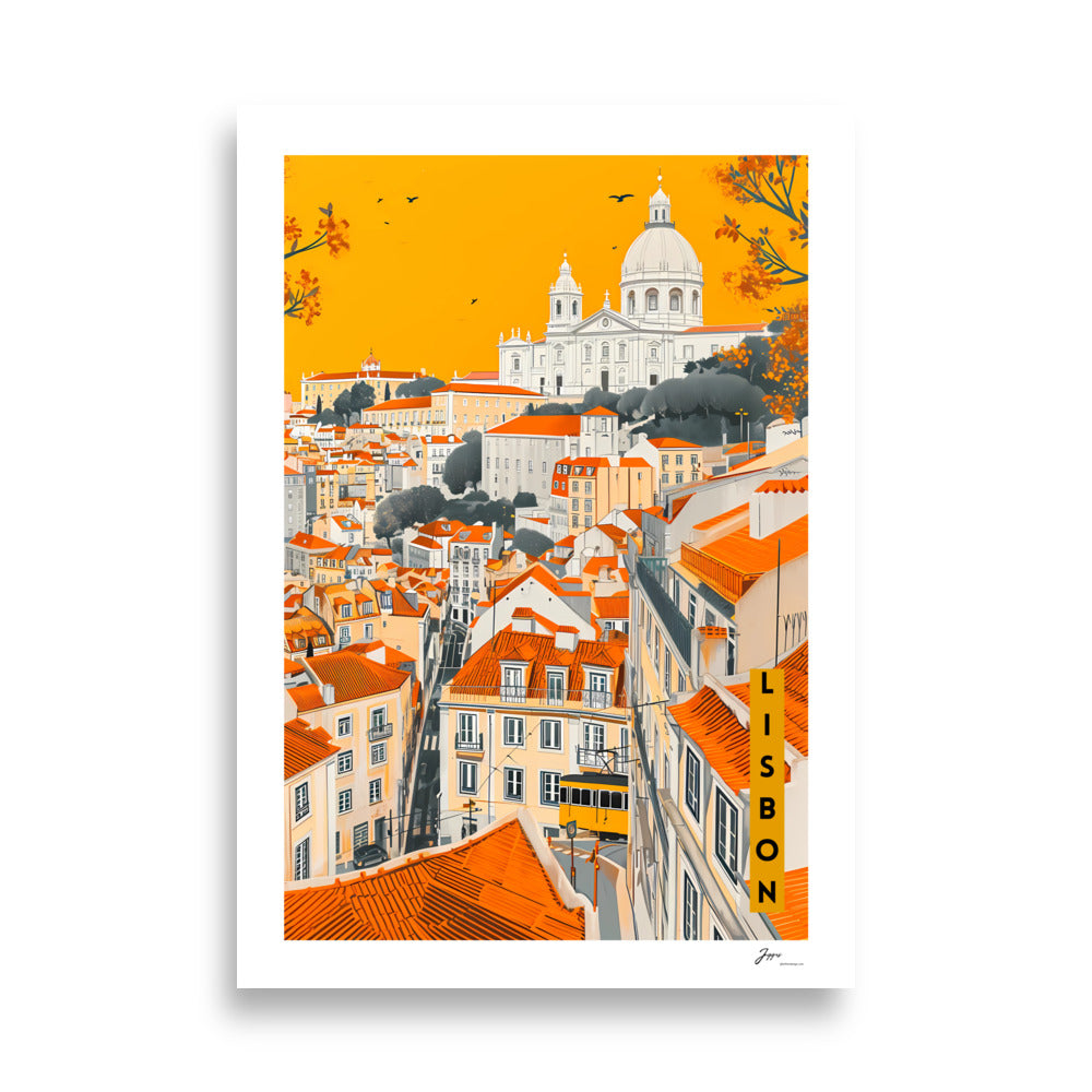Paint in Yellow - City Vibes - Poster - Lisbon- Wall Art - Travel - Canvas - Wall decor - Gift for travel lovers