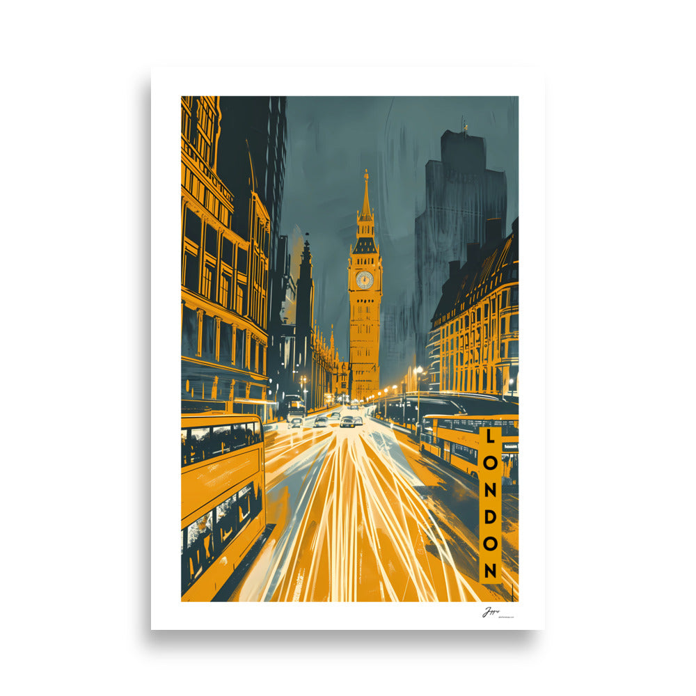 Paint in Yellow - City Vibes - Poster - London- Wall Art - Travel - Canvas - Wall decor - Gift for travel lovers