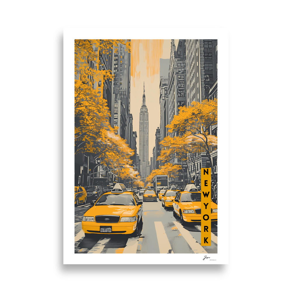 Paint in Yellow - City Vibes - Poster - New York- Wall Art - Travel - Canvas - Wall decor - Gift for travel lovers