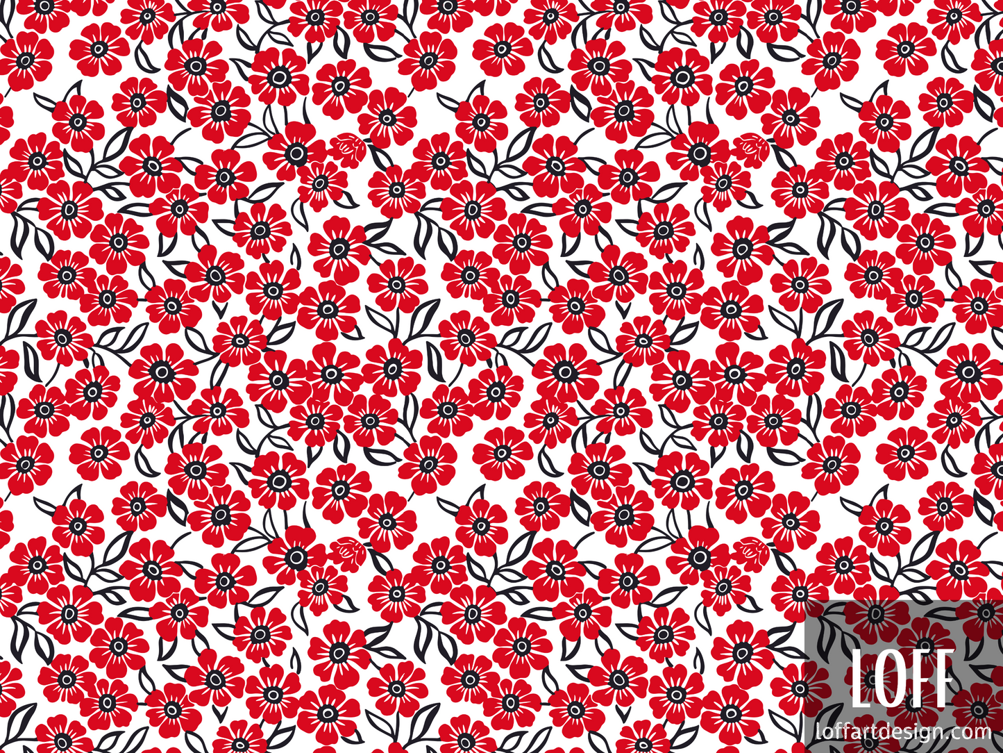 Scarlet Bloom pattern - Tote bag