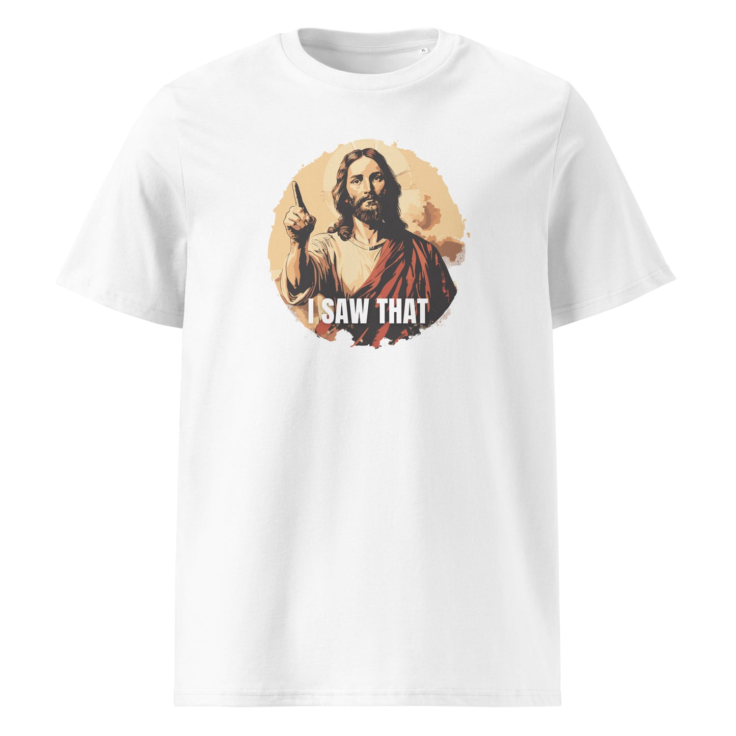 I Saw That - Jesus funny Unisex organic cotton t-shirt