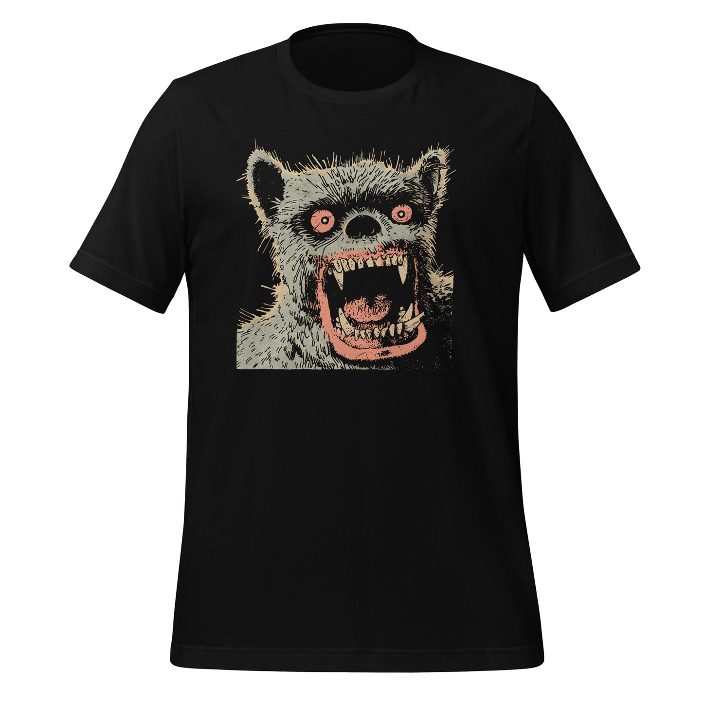 Illustration of Oscar the Monster in vibrant colors, printed on a high-quality t-shirt