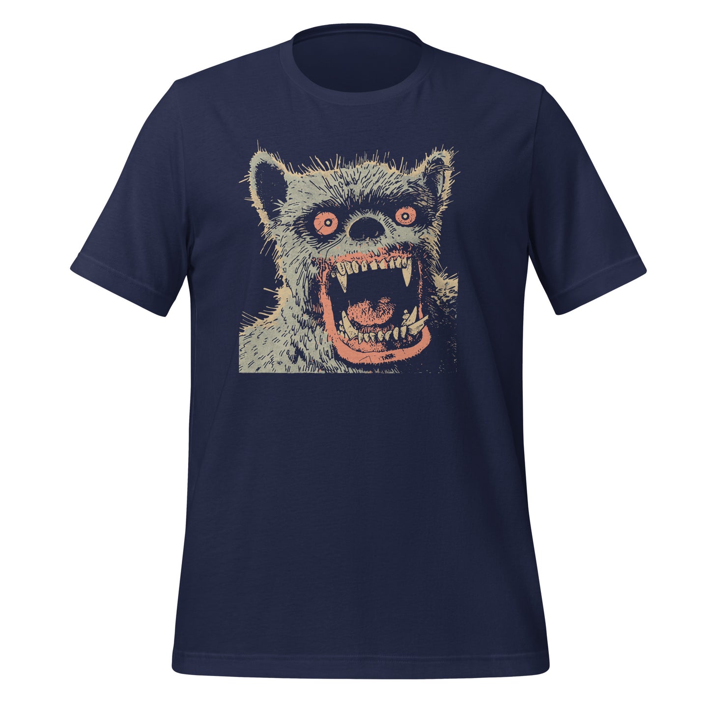 Illustration of Oscar the Monster in vibrant colors, printed on a high-quality t-shirt