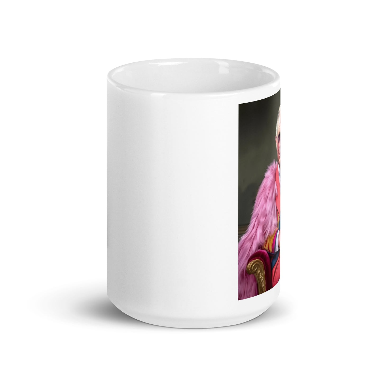 King Charles III's - glamour style - White glossy mug