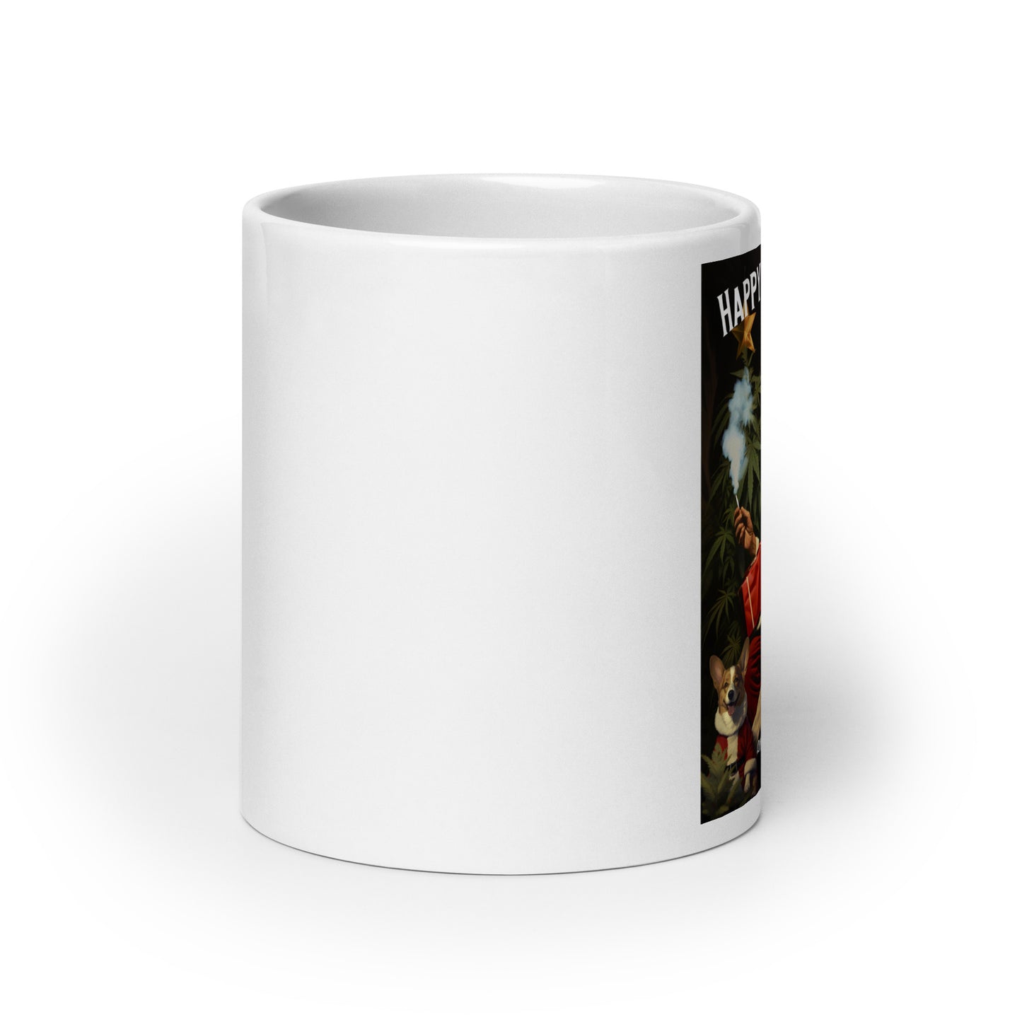 Happy Christmas - King Charles III - White glossy mug