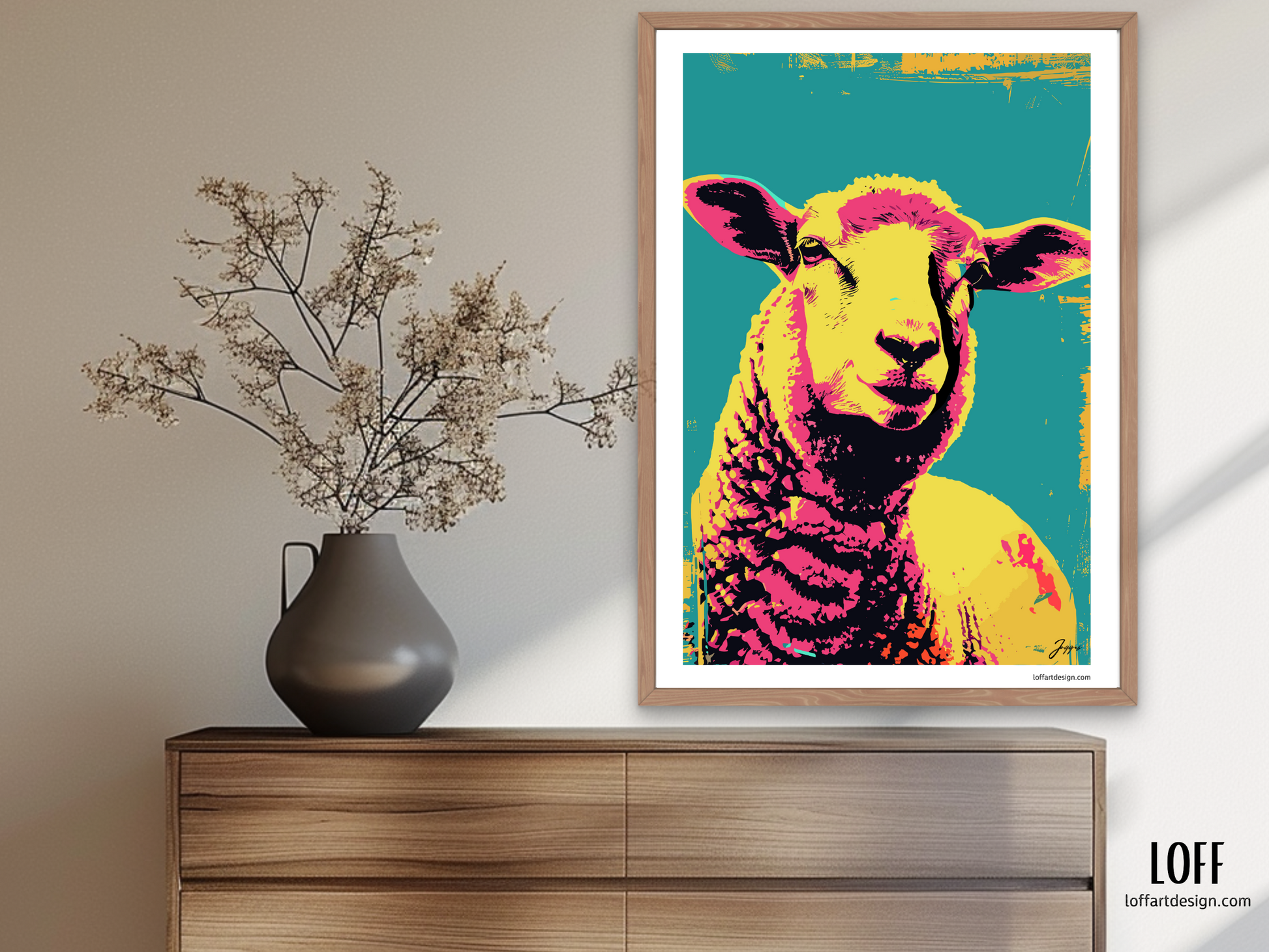 Pop art,Farmhouse , farm animals, animal portrait