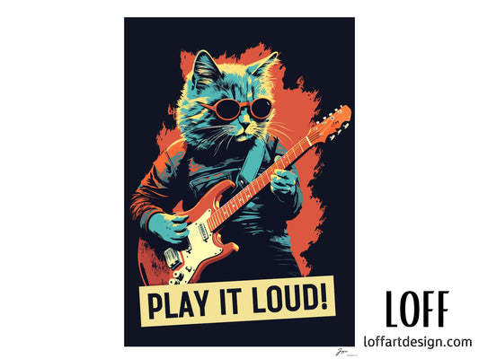 Cat Guitarist, Play It Loud, Music Lover, Animal Art, Rockstar Cat