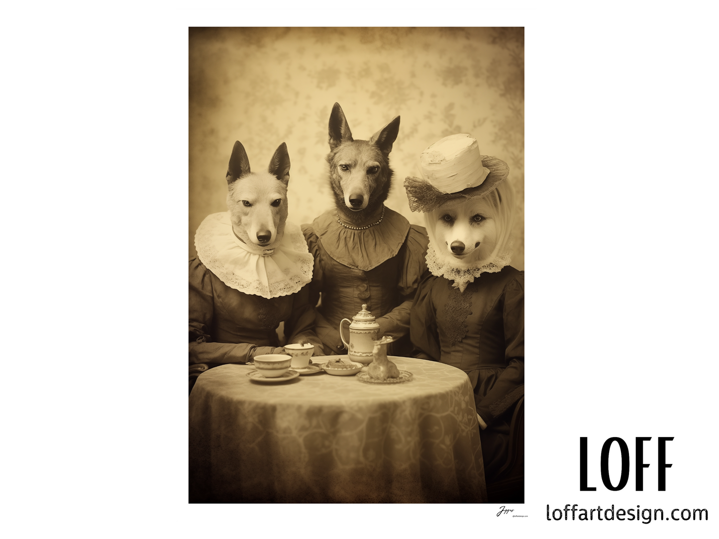 Tea Soirée - Poster - vintage dog poster