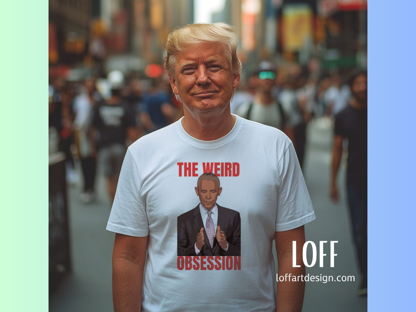 The Weird Obsession T-Shirt | Funny Obama IllustrationUnisex t-shirt