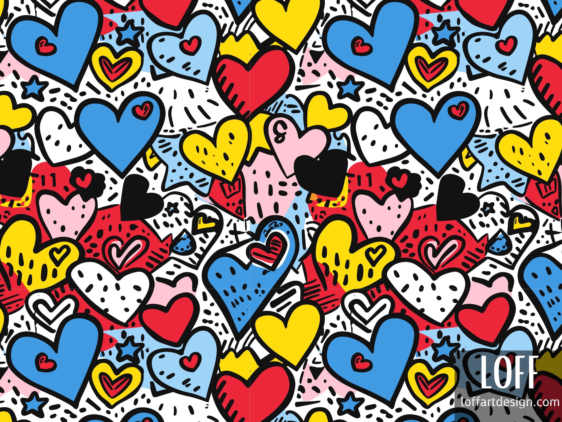 Pop art Hearts - Hearts Tote bag - Valentines Day gift for her - Spread love  - unique style