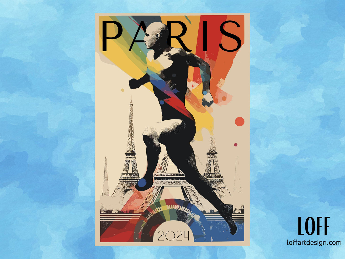 Collection of mugs featuring vibrant illustrations inspired by the Paris 2024 sports event, perfect for sports enthusiasts and art lovers.