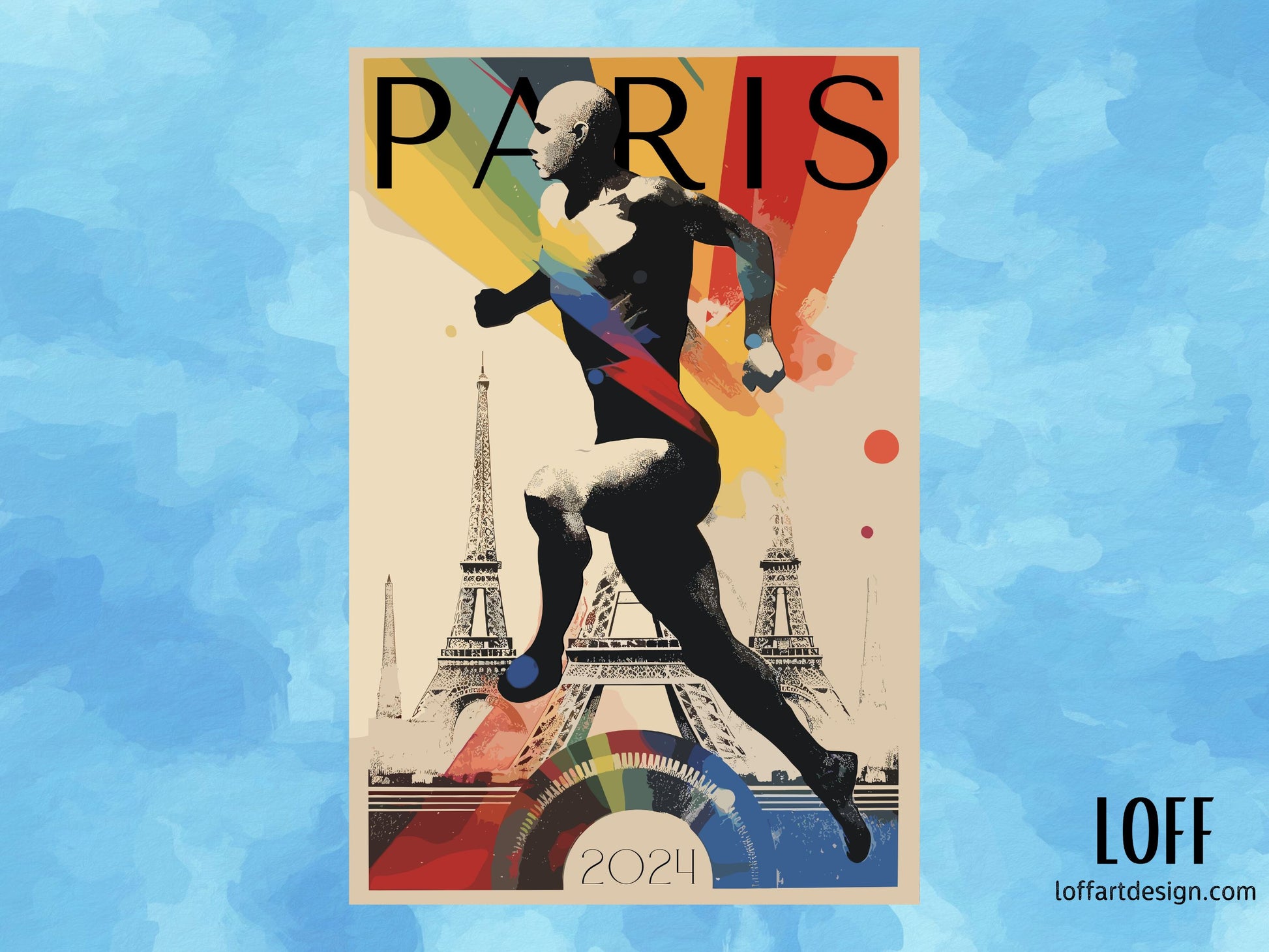 Collection of mugs featuring vibrant illustrations inspired by the Paris 2024 sports event, perfect for sports enthusiasts and art lovers.