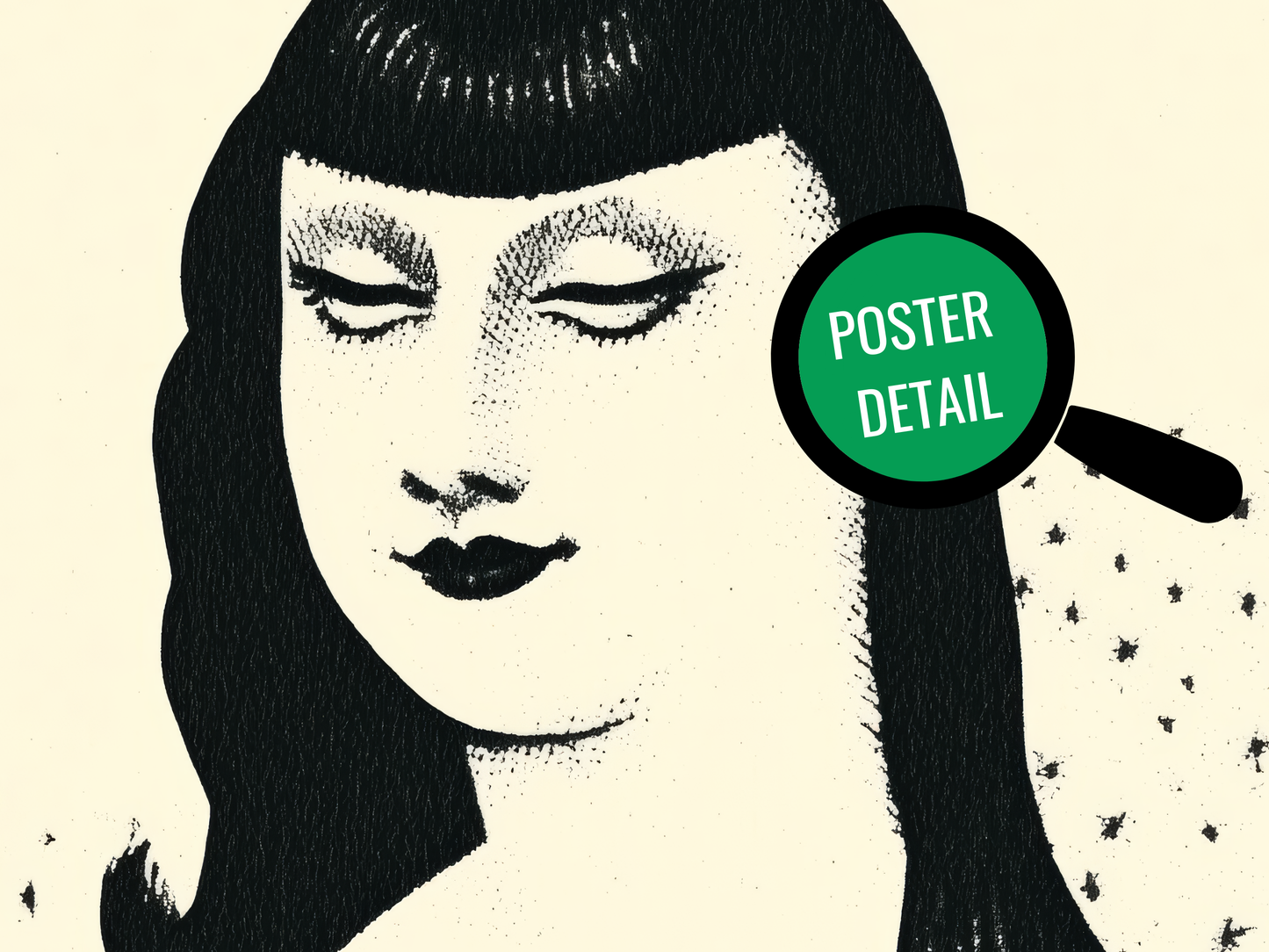 Mona Lisa Noir Poster | Classic Reimagined with Bold Monochrome