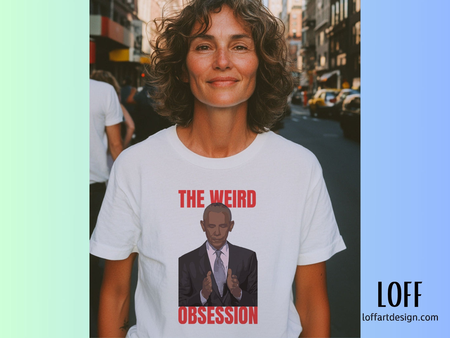 The Weird Obsession T-Shirt | Funny Obama IllustrationUnisex t-shirt