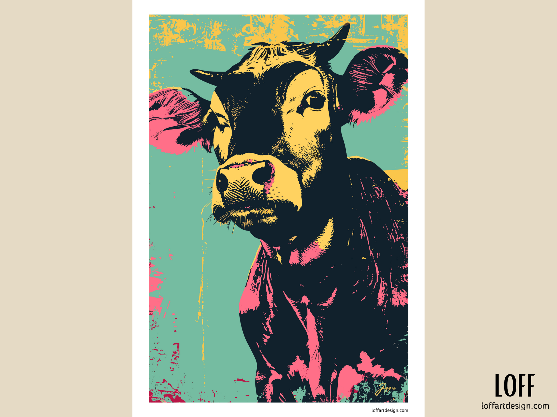 Pop art,Farmhouse , farm animals, animal portrait