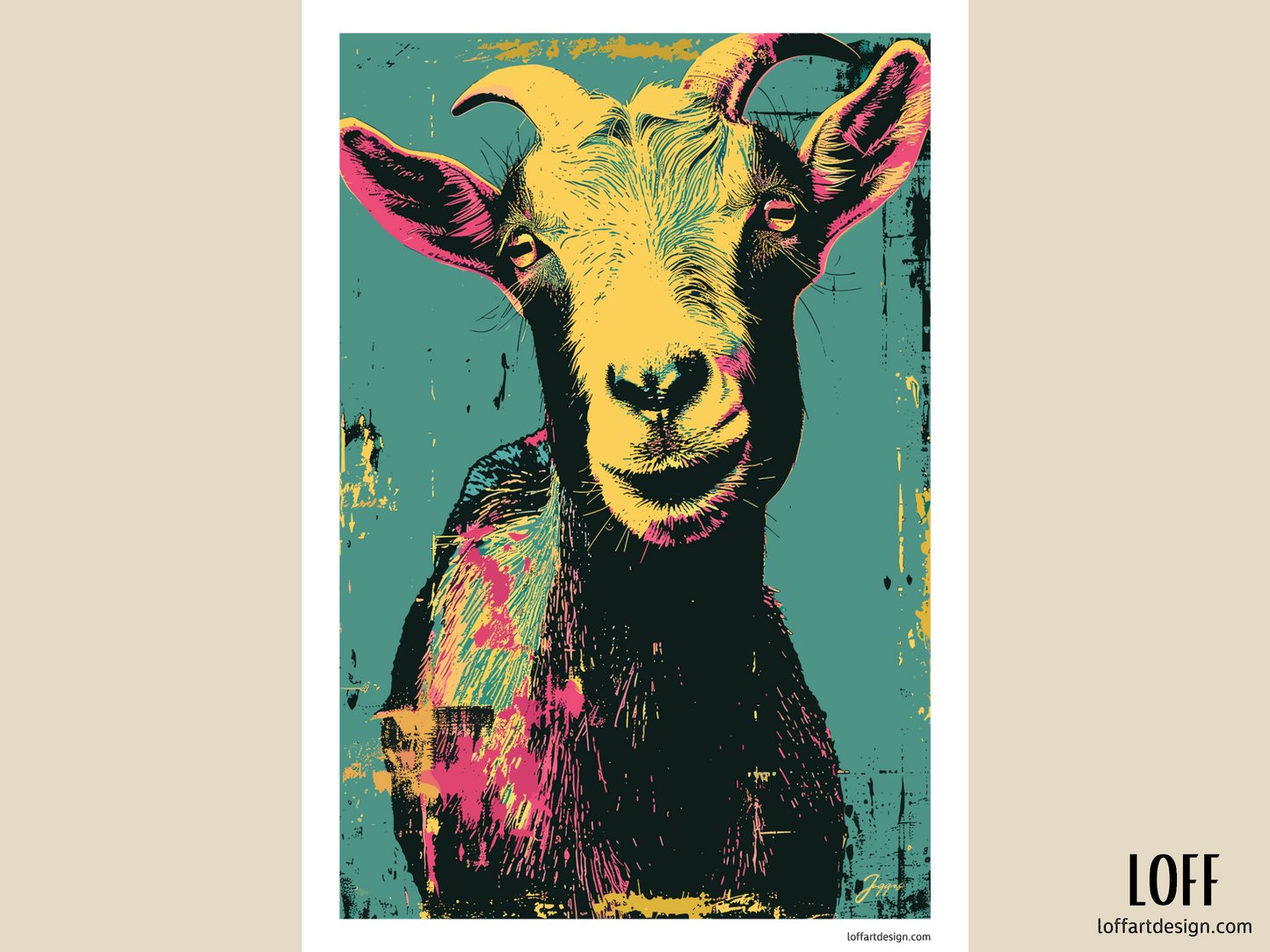 Pop art,Farmhouse , farm animals, animal portrait