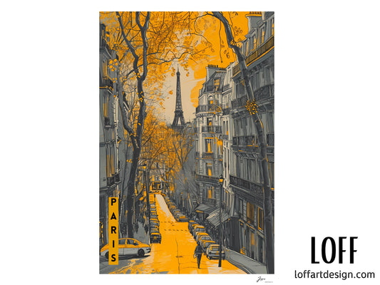 Paint in Yellow - City Vibes - Poster - Paris