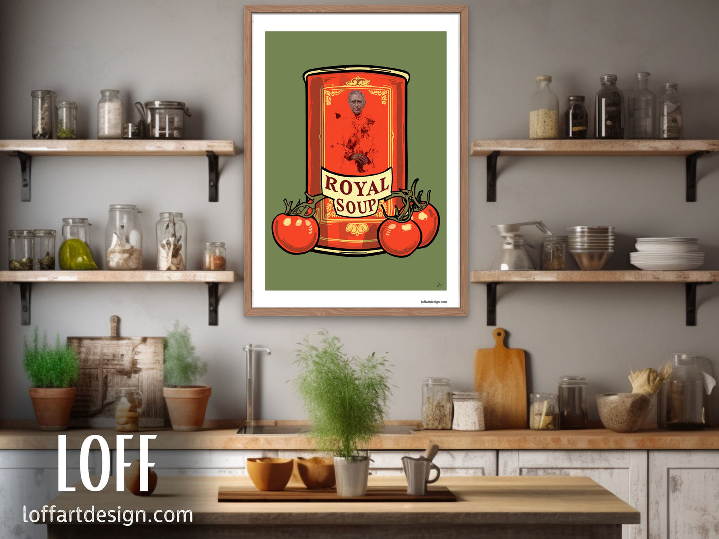 King Charles III oficial portrait  parody -  Poster - Royal Family art - Funny wall decor