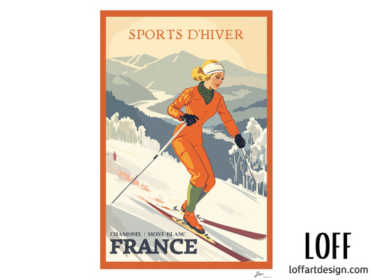  Ski Resort Vintage Illustration,Perfect for Skiing Enthusiasts,Unique Gift for Winter Sports Lovers,Retro Ski Design