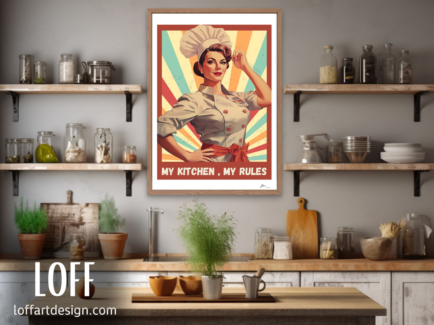 Kitchen wall art, kitchen Illustration art print, cook wall art, kitchen decor, vintage