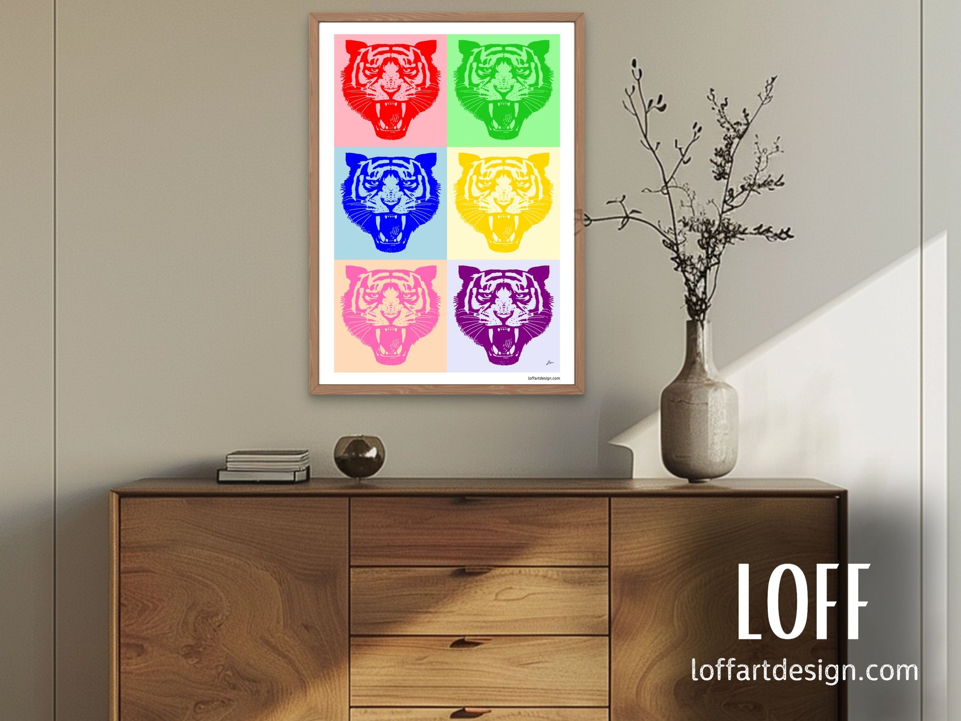 Poster - Pop Tiger Pattern - Pastel Color - Animal Art - Pop Art - Wild