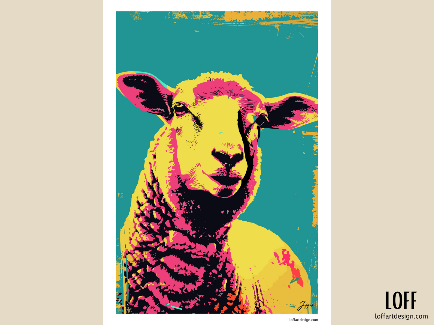 Pop art,Farmhouse , farm animals, animal portrait