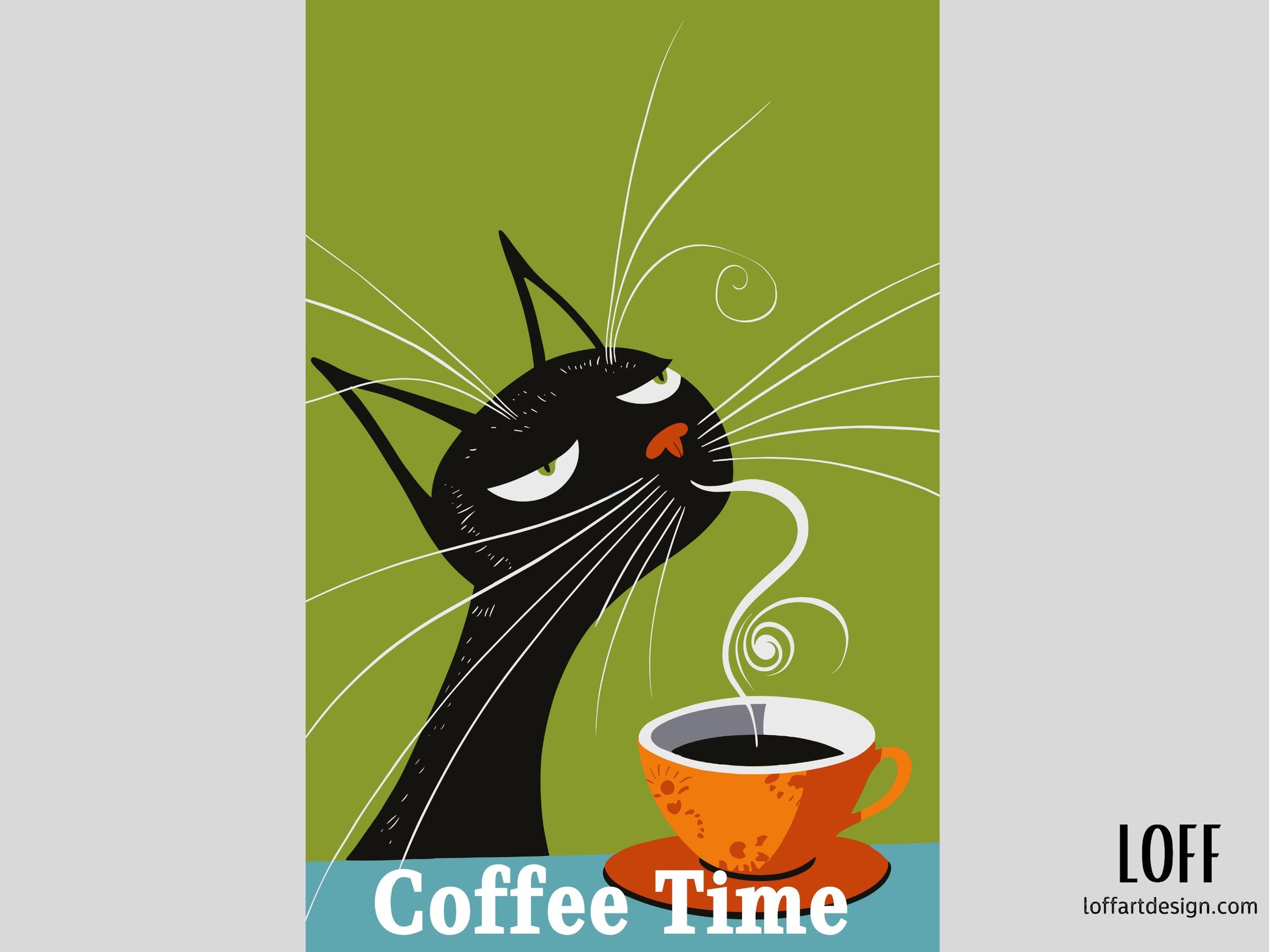 Coffee Time - Cat Coffee - White glossy mug - cat lovers - coffee lovers - gift