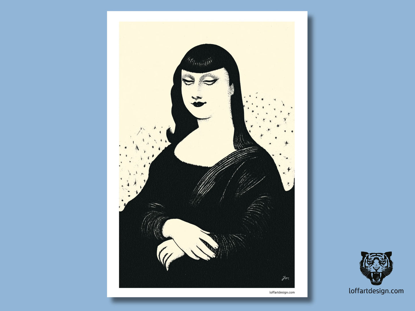 Mona Lisa Noir Poster | Classic Reimagined with Bold Monochrome