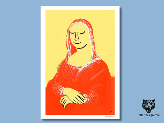 Mona Smile Poster | Bold Pop Art Mona Lisa