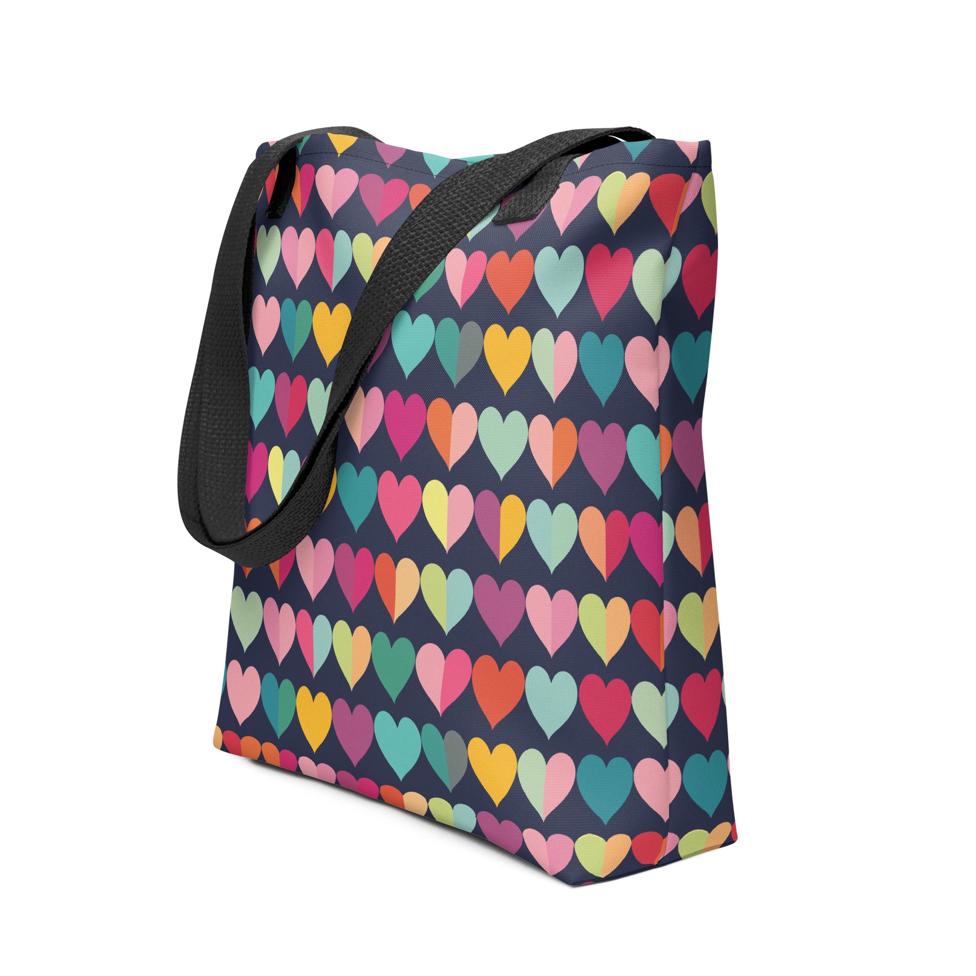 Rainbow Hearts - Hearts Tote bag - Valentines Day gift for her - Spread love  - unique style