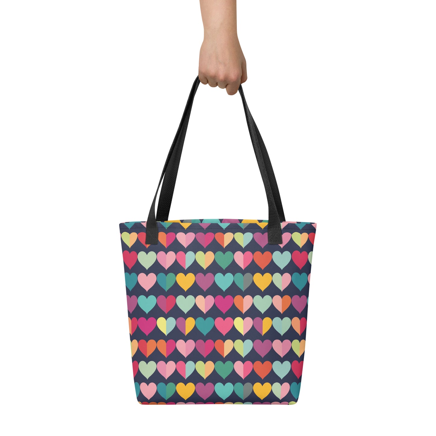 Rainbow Hearts - Hearts Tote bag - Valentines Day gift for her - Spread love  - unique style