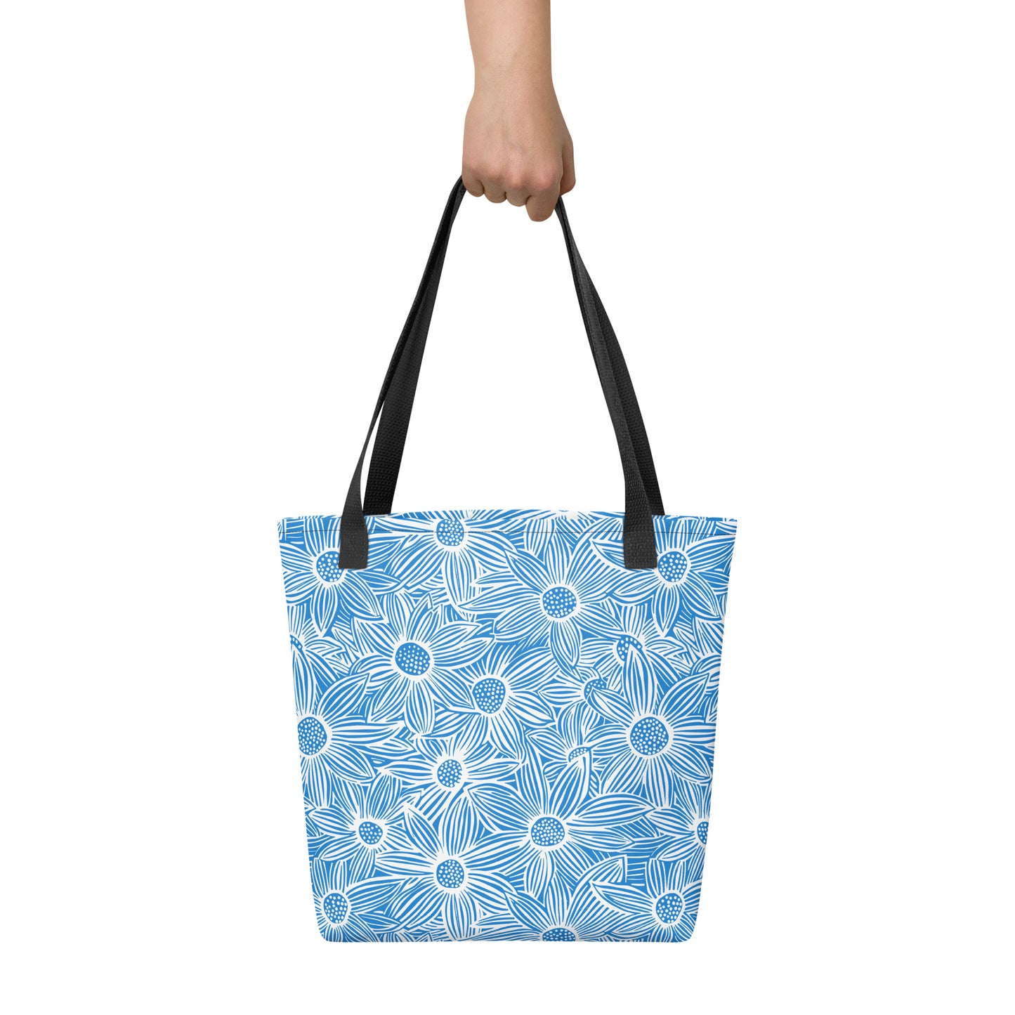 Azure Sunflower Floral pattern - Tote bag