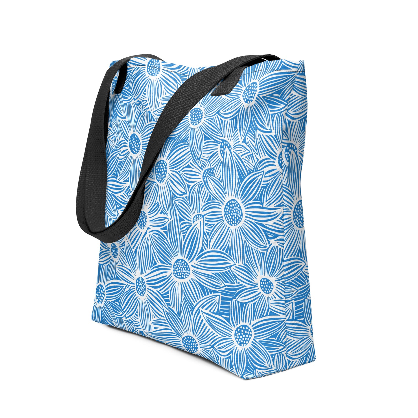 Azure Sunflower Floral pattern - Tote bag