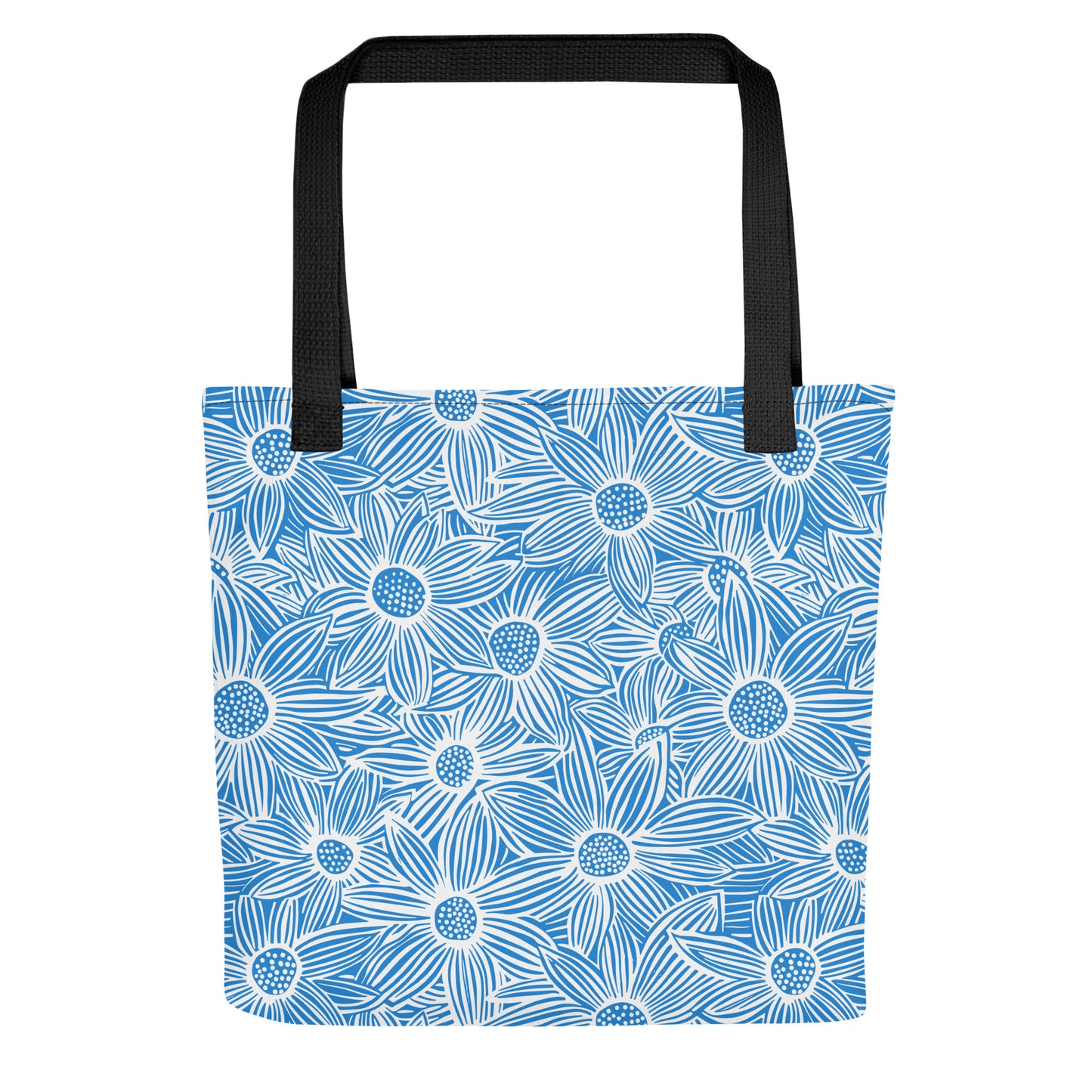 Azure Sunflower Floral pattern - Tote bag